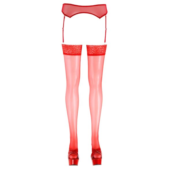 Cottelli - Red Lace Stockings - 3/M-L