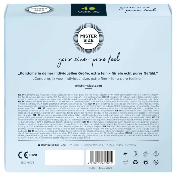 Mister Size Ultra-Thin Condoms - 49mm (Pack of 36)