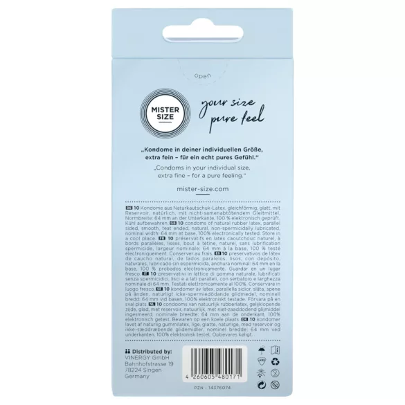 Mister Size Ultra-Thin Condoms - 64mm (Pack of 10)