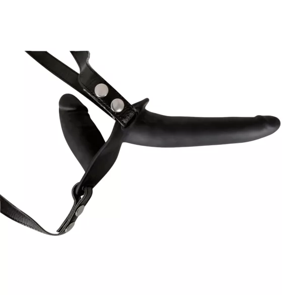 You2Toys - Black Silicone Strap-On Duo Dildo