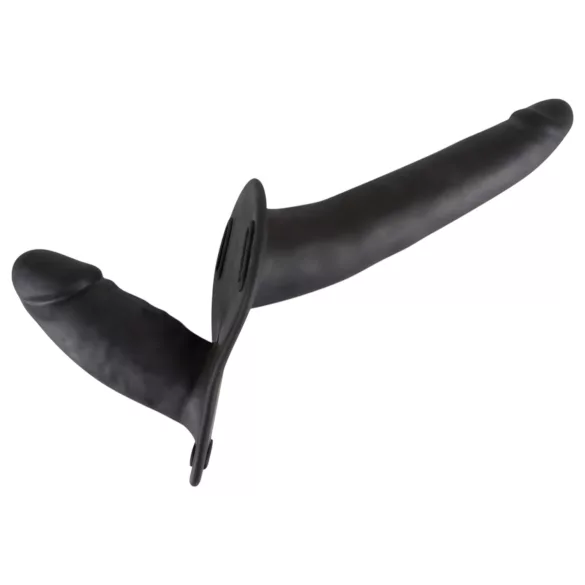 You2Toys - Black Silicone Strap-On Duo Dildo