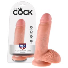   King Cock 7" Realistic Dildo with Balls (18 cm) - Flesh Tone