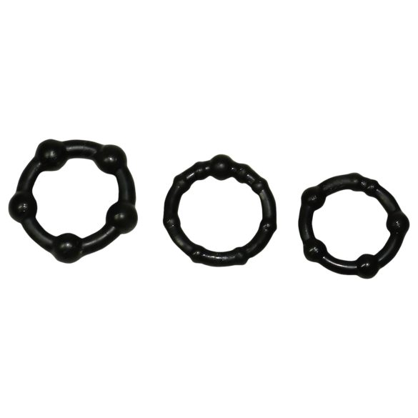 You2Toys - Stay Strong! Black Penis Ring Set (3 pieces)