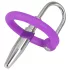 Penis Plug - Silicone Glans Ring with Tapered Dilator (Purple-Silver)