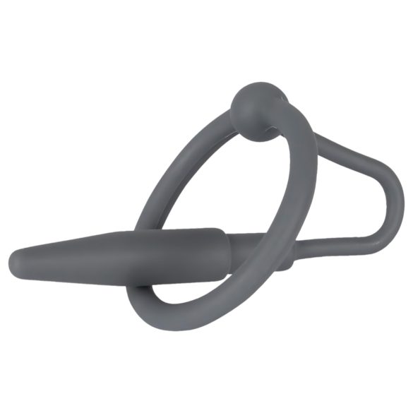Silicone Glans Ring with Tapered Dilator (Grey)
