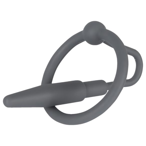 Silicone Glans Ring with Tapered Dilator (Grey)