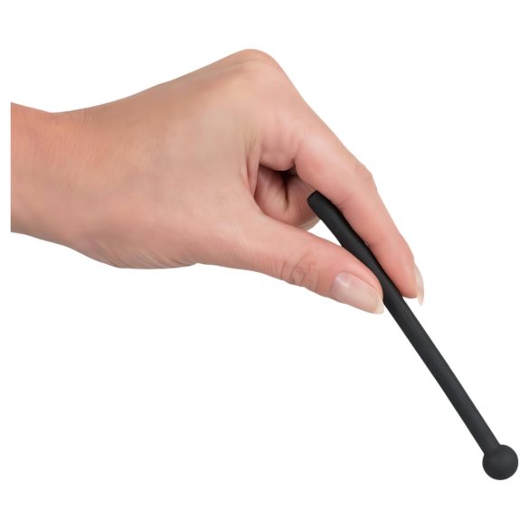 Hollow Silicone Urethral Dilator for Water Sports Play - Black