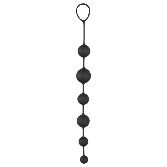 Black Velvet - 6-Bead Anal Dildo (Black)