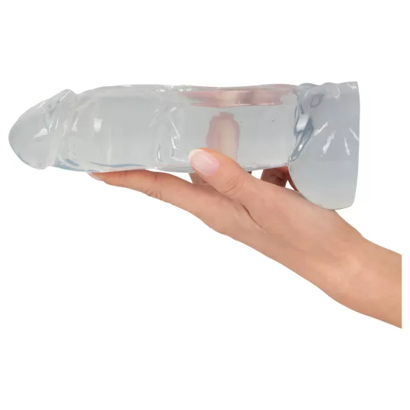 Crystal Clear Big Dong - jelly giant dildo (21.5 cm)