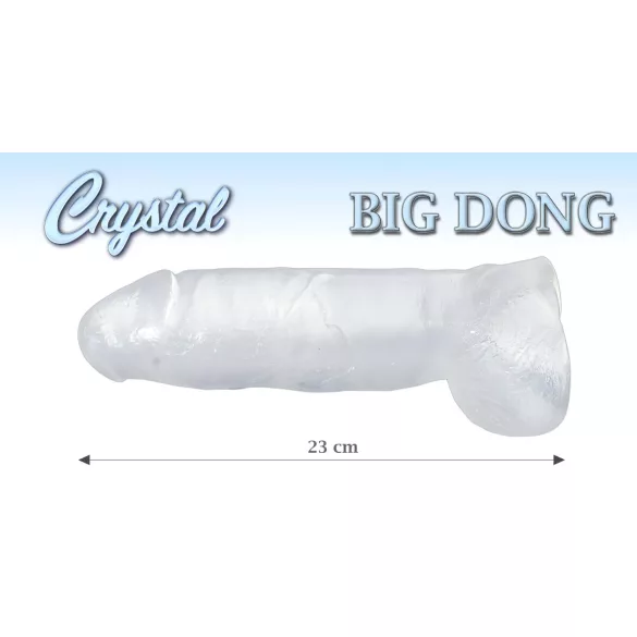 Crystal Clear Big Dong - jelly giant dildo (21.5 cm)