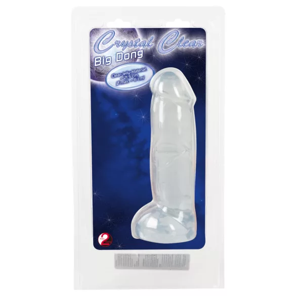 Crystal Clear Big Dong - jelly giant dildo (21.5 cm)