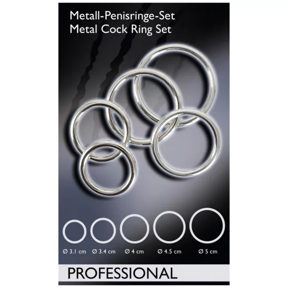 Bad Kitty - Metal Penis Ring Set (5-piece)