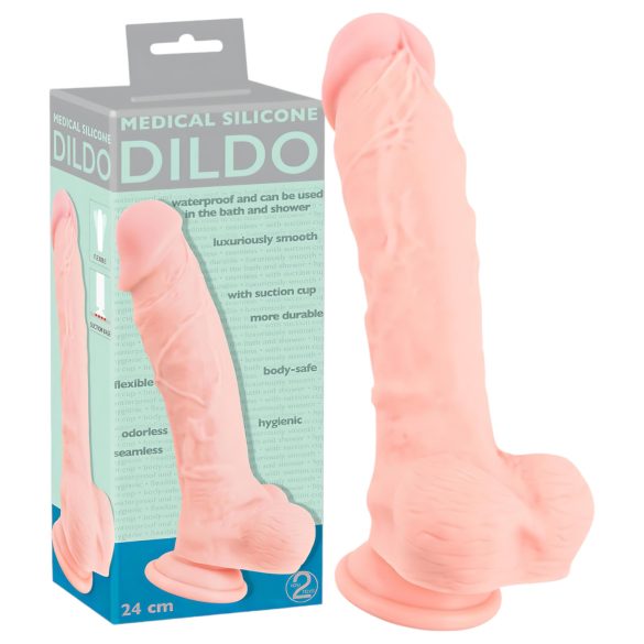 Medical-Grade Silicone Dildo (24cm) - Natural