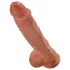 King Cock 10" Large Dildo with Balls (25 cm, Brown)
