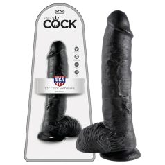 King Cock 10" Realistic Dildo (25 cm) - Black