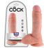 King Cock 8" Realistic Dildo with Balls (20 cm) - Natural