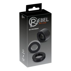Rebel Ball - Black Penis Ring & Stretcher Set