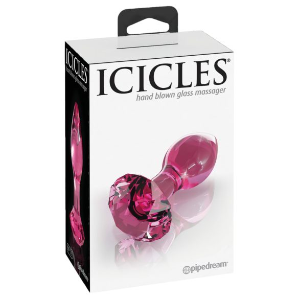 Icicles No. 79 - Pink Glass Tapered Anal Plug