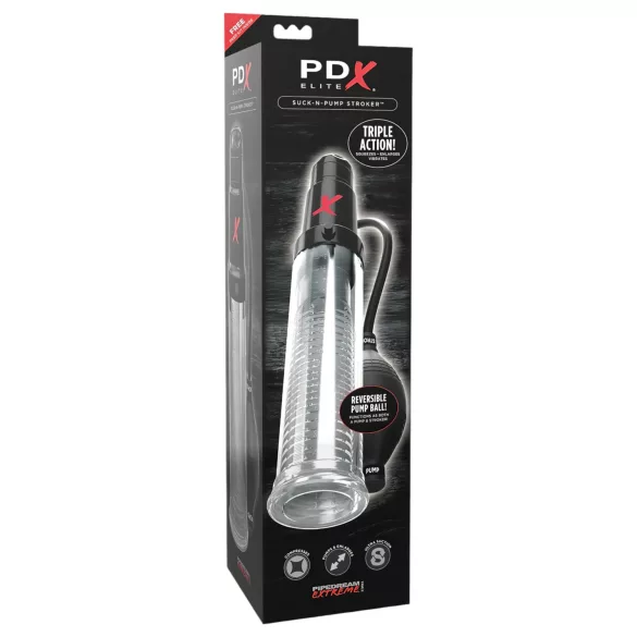 PDX Elite - 2in1 Transparent Pump & Stroker Combo