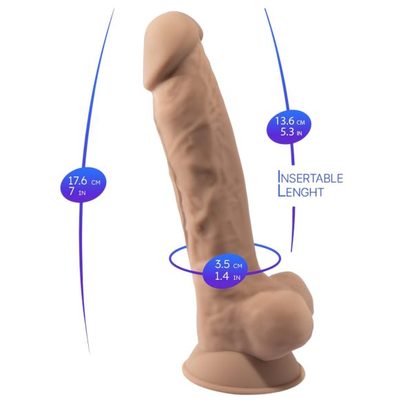 Silexd 7 - Suction Cup Dildo - 6.9" (Natural)