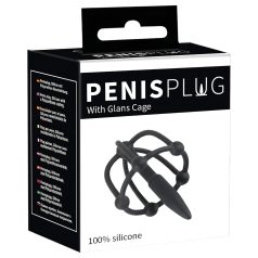 Silicone Glans Cage with Dilator (Black)