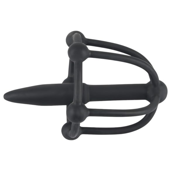 Silicone Glans Cage with Dilator (Black)