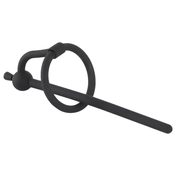 Silicone Urethral Plug with Glans Ring (0.6mm) – Black