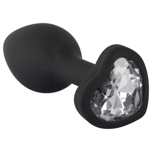 You2Toys Gemstone Anal Plug - Black with White Gem