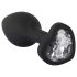 You2Toys Gemstone Anal Plug - Black with White Gem