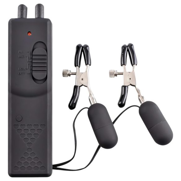 Fetish - Vibrating Nipple Clamps (Black)