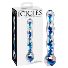 Icicles No. 08 - Wavy Double-Ended Glass Dildo (Clear-Blue)