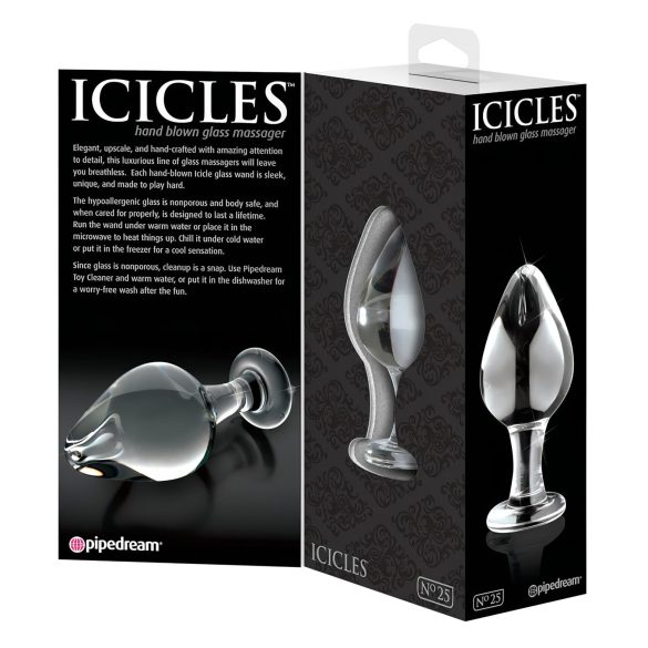 Icicles No. 25 - Clear Glass Tapered Anal Plug