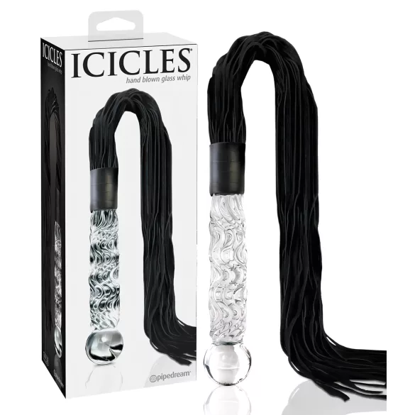 Icicles No. 38 - Leather Whip & Glass Dildo (Clear-Black)