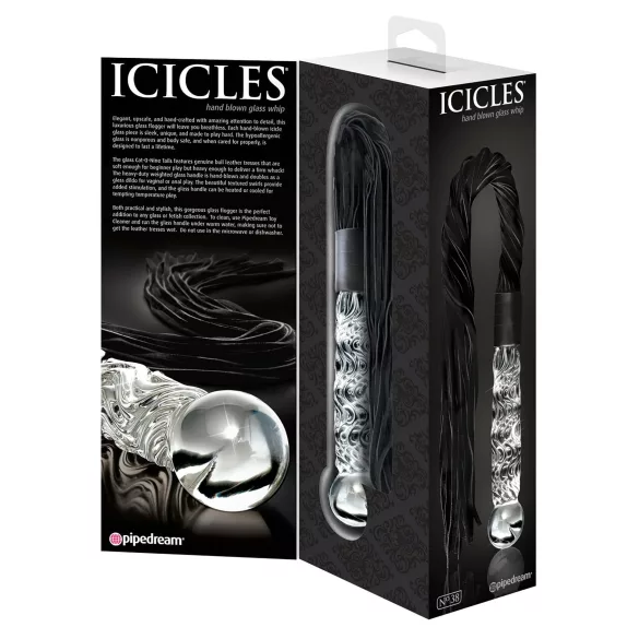 Icicles No. 38 - Leather Whip & Glass Dildo (Clear-Black)