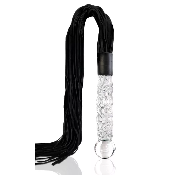 Icicles No. 38 - Leather Whip & Glass Dildo (Clear-Black)
