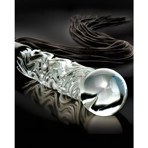 Icicles No. 38 - Leather Whip & Glass Dildo (Clear-Black)