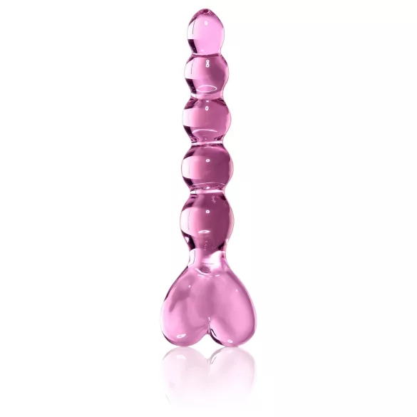 Icicles No. 43 - Beaded Heart Glass Dildo (Pink)