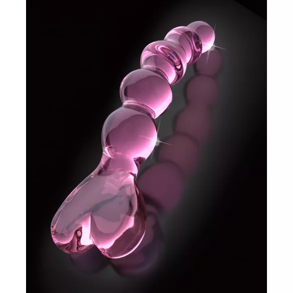 Icicles No. 43 - Beaded Heart Glass Dildo (Pink)