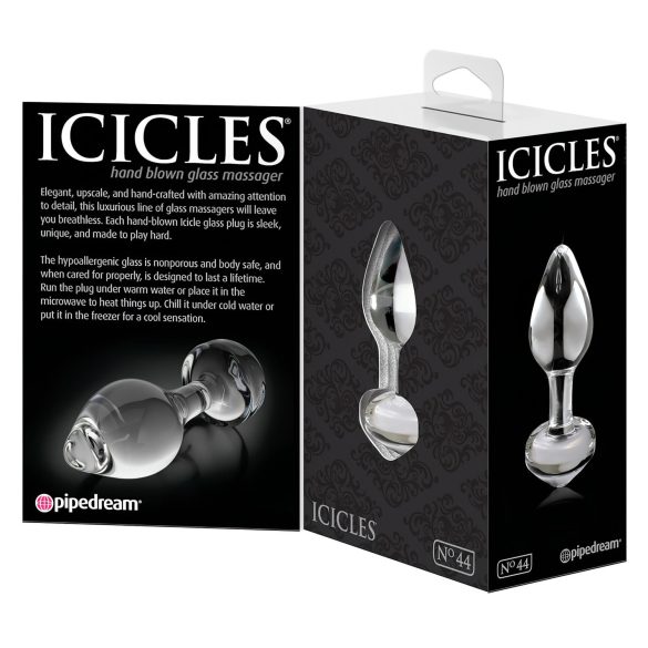Icicles No. 44 - Tapered Glass Anal Plug (Clear)