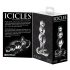 Icicles No. 47 - Triple Pearl Glass Anal Plug (Clear)