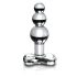 Icicles No. 47 - Triple Pearl Glass Anal Plug (Clear)