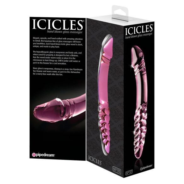 Icicles No. 57 - Double-Ended Pink Glass Dildo