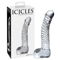   Icicles No. 61 - Elegant Glass Dildo with Textured Bulbs (Clear)