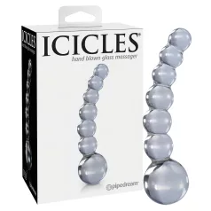 Icicles No. 66 - Curved, Bulbous Glass Dildo (Clear)