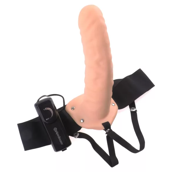 Pipedream - Fetish Strap-On 8 - hollow strap-on vibrator (flesh-coloured)