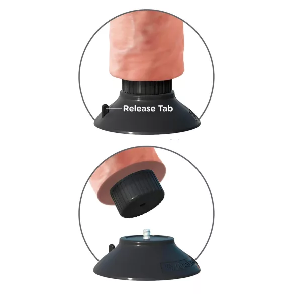 King Cock 9 - Flexible Suction Cup Vibrator (10.2") - Natural