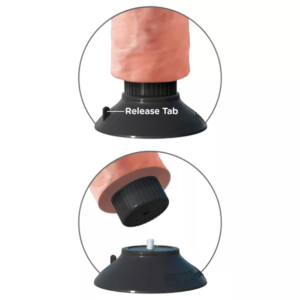 King Cock 9 - Flexible Suction Cup Vibrator (10.2") - Natural