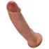 King Cock 9 - Lifelike Suction Cup Dildo (23cm) - Dark Natural