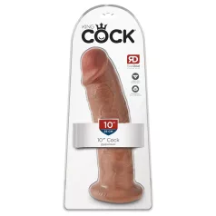   King Cock 10" - large suction cup dildo (25 cm) - dark natural