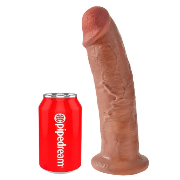 King Cock 10" - large suction cup dildo (25 cm) - dark natural
